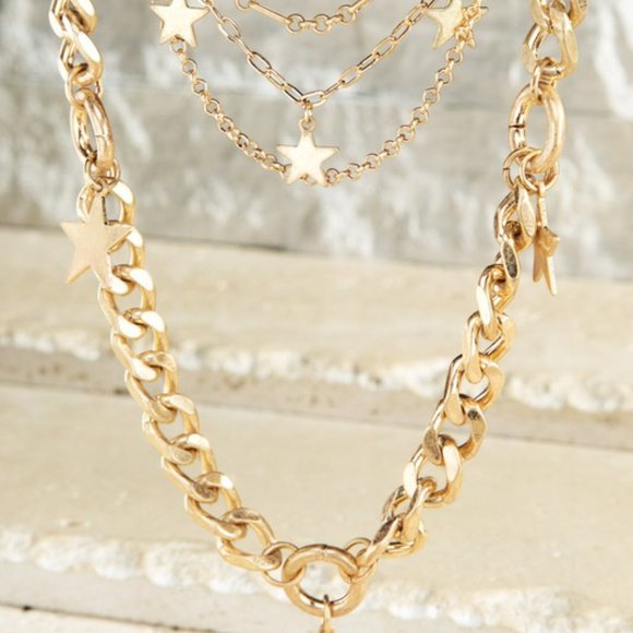 Stars and Charm Bib Necklace - Picture 2 of 6